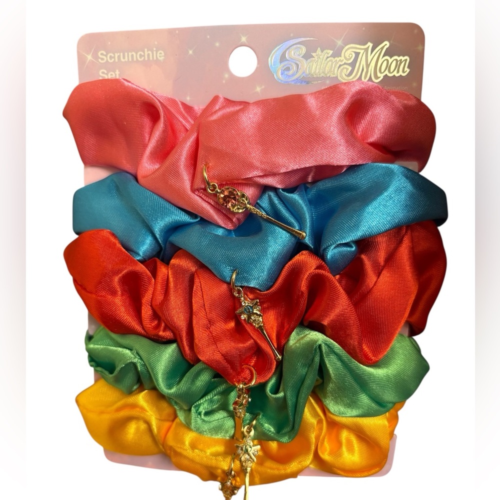 Sailor Moon Satin 5 Piece Scrunchies Set